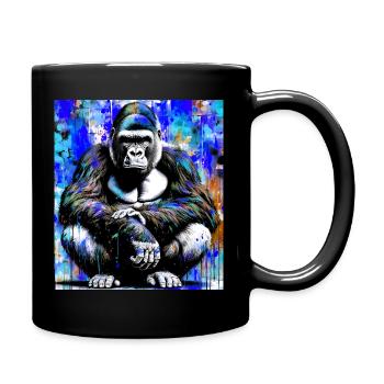 Gorilla - Tasse einfarbig - Schwarz - Rechts