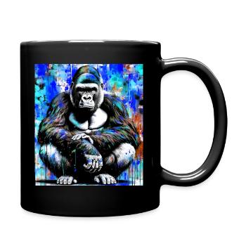 Gorilla - Tasse einfarbig - Schwarz - Rechts
