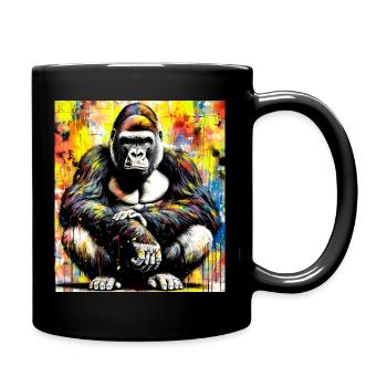 Gorilla - Tasse einfarbig - Schwarz - Rechts