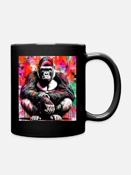 Gorilla - Tasse einfarbig - Schwarz