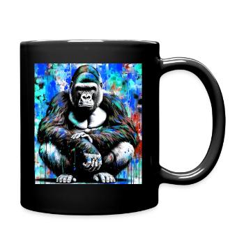 Gorilla - Tasse einfarbig - Schwarz - Rechts