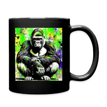 Gorilla - Tasse einfarbig - Schwarz - Rechts