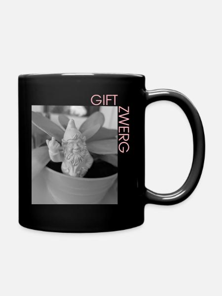 Gartenzwerg im Monochrom-Look - Tasse einfarbig - Schwarz