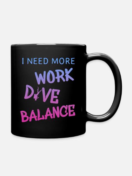 Work-Life Balance Tauchen Diving - Tasse einfarbig - Schwarz