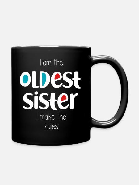 älteste Schwester - Tasse einfarbig - Schwarz