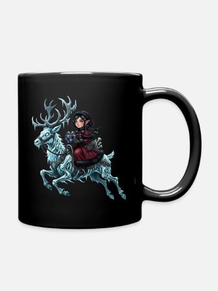 Der Geist des Winters – Keltischer Frostreiter - Tasse einfarbig - Schwarz