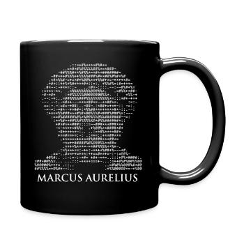 Marcus Aurelius ASCII-Kunst - Tasse einfarbig - Schwarz - Rechts
