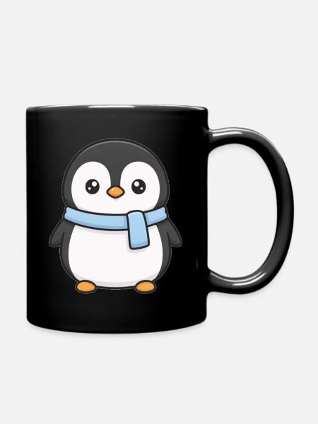 Pinguin - Tasse einfarbig - Schwarz