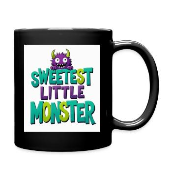 Das süßeste kleine Monster - Tasse einfarbig - Schwarz - Rechts