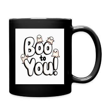 Buh auf dich! Süße Geister Halloween - Tasse einfarbig - Schwarz - Rechts