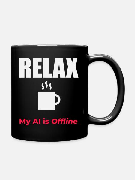 Offline KI Relax Coffee - Tasse einfarbig - Schwarz