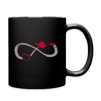 Unendliche Liebe ∞ Ich liebe Bücher ∞ Lesen - Tasse einfarbig - Schwarz - Rechts