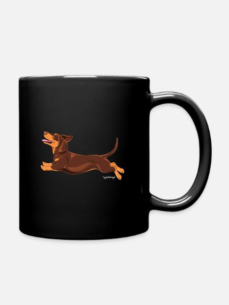 Dackel glatt 2 - Tasse einfarbig - Schwarz
