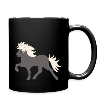 Windfarbenes Islandpferd - Tasse einfarbig - Schwarz - Rechts