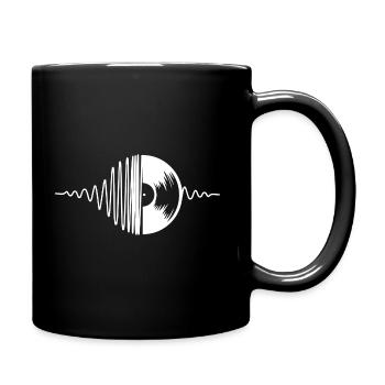 Schallplatte Motiv Geschenk Idee weiss - Tasse einfarbig - Schwarz - Rechts