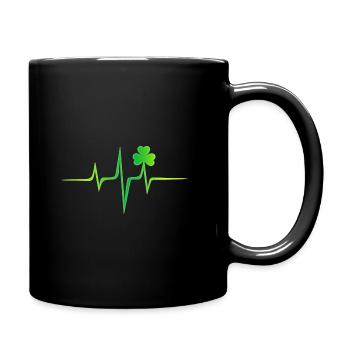 Battements de Coeur Irlandais Pulse Trèfle St. Patricks Day - Mug uni - noir - Droite