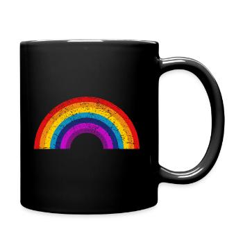 Regenbogen Flagge LGBTQ CSD Gay Pride - Tasse einfarbig - Schwarz - Rechts