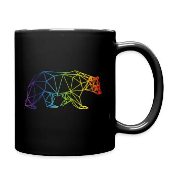 Bear Grizzly Gay Pride LGBT Gift Brown Bear Hunter - Full Colour Mug - black - Right