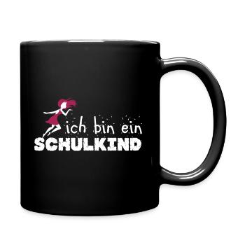 Einschulung Ich bin ein Schulkind Mädchen - Tasse einfarbig - Schwarz - Rechts