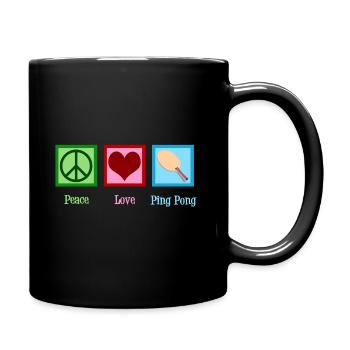 Peace Love Ping Pong - Full Colour Mug - black - Right