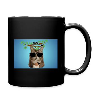 Lunch box cat break biscuit - Full Colour Mug - black - Right