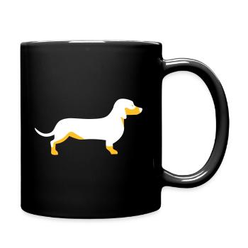 Dackel - Tasse einfarbig - Schwarz - Rechts