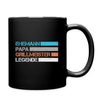 Ehemann - Papa - Grillmeister - Legende - Tasse einfarbig - Schwarz - Rechts