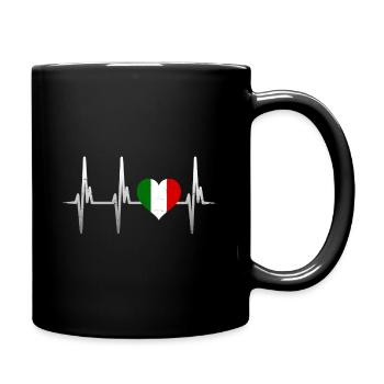 Battements de coeur Italie - Mug uni - noir - Droite