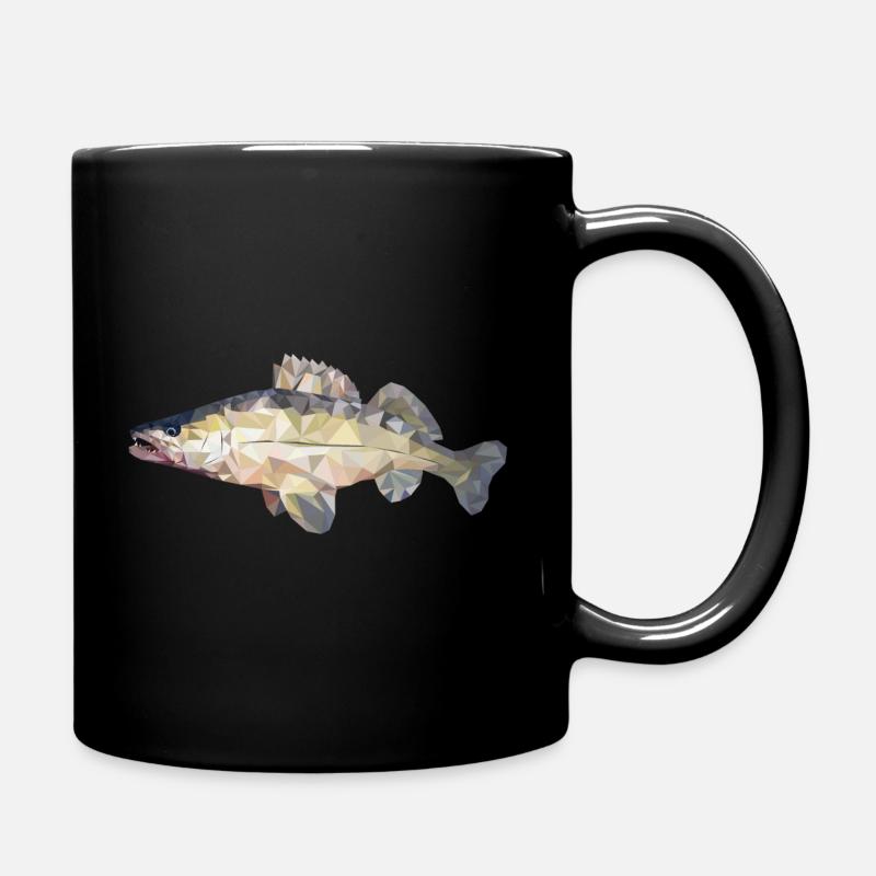 Zander Fisch Polygon - Tasse einfarbig - Schwarz