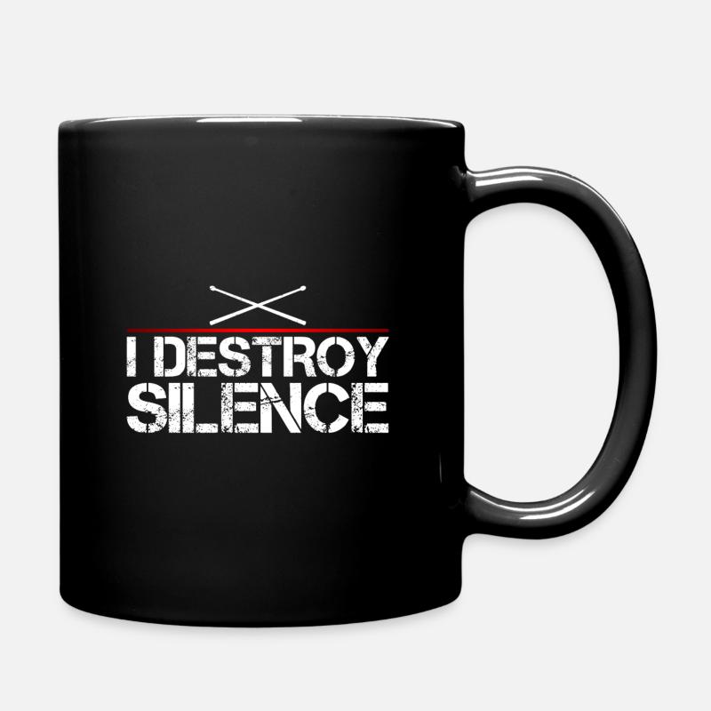 Schlagzeug - Tasse einfarbig - Schwarz