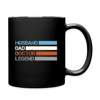 Mari papa médecin légende - Mug uni - noir - Droite