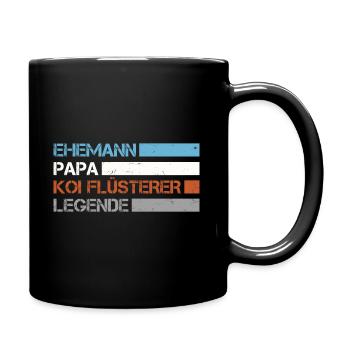 Ehemann Papa Koi Flüsterer Legende - Tasse einfarbig - Schwarz - Rechts