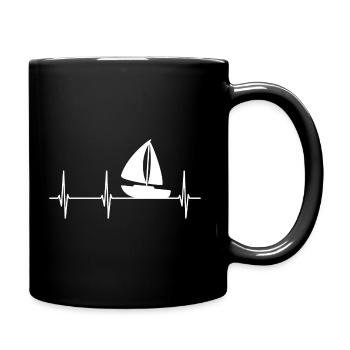 Heartbeat Sailing ECG - Full Colour Mug - black - Right