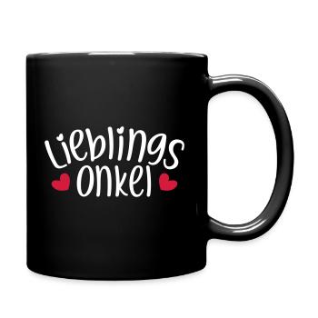 Lieblingsonkel Bester Onkel Geschenk Neffe Nichte - Tasse einfarbig - Schwarz - Rechts