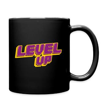 Level Up Gaming Shirt Gambling Retro Birthday - Full Colour Mug - black - Right