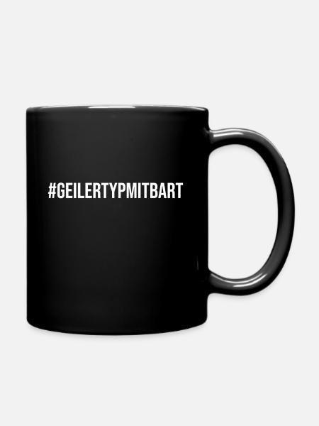 Geiler Typ Mit Bart Bartträger Vollbart lustig - Tasse einfarbig - Schwarz