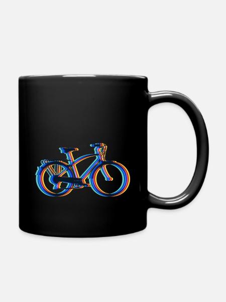 Surrealistisches Regenbogen Hybrid Fahrrad - Tasse einfarbig - Schwarz
