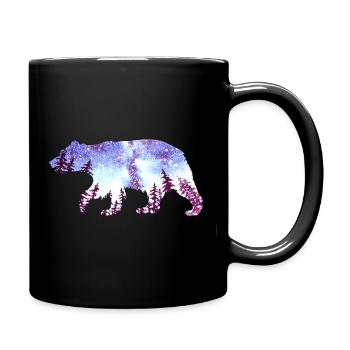 Ours Ciel nocturne Forêt - Mug uni - noir - Droite