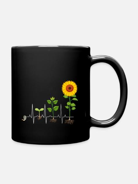 Garten - Heartbeat lustiges Geschenk - Tasse einfarbig - Schwarz