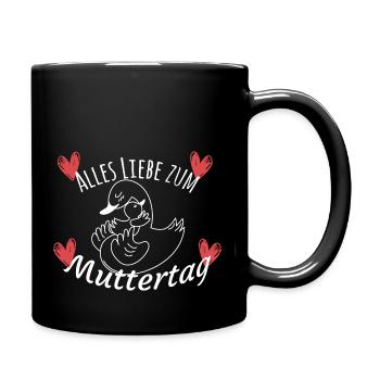 Muttertag - Tasse einfarbig - Schwarz - Rechts