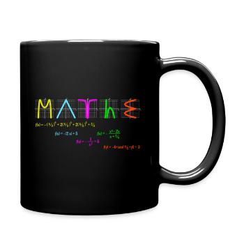 Mathe mit Funktionen bunt - Tasse einfarbig - Schwarz - Rechts
