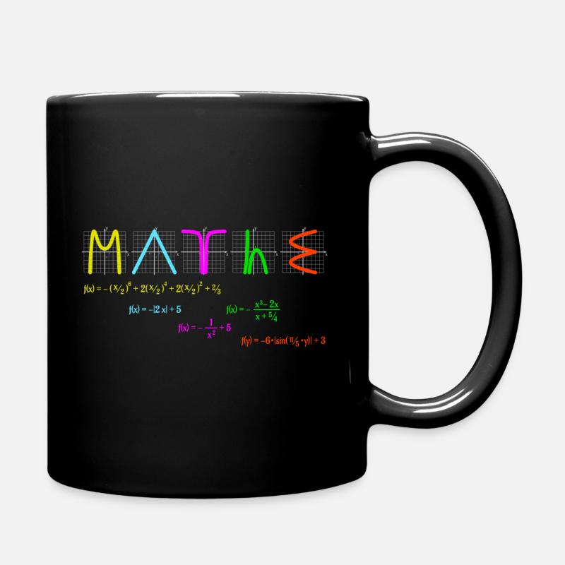 Mathe mit Funktionen bunt - Tasse einfarbig - Schwarz