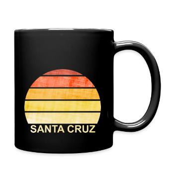 SANTA CRUZ, water sports funny retro gift - Full Colour Mug - black - Right