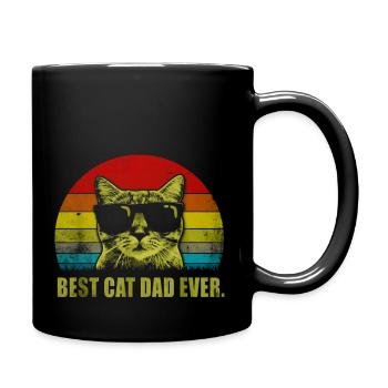 Vintage Best Cat Dad Ever Cat Daddy Father Gift - Tasse einfarbig - Schwarz - Rechts