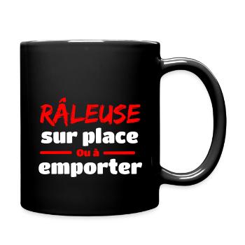 Râleuse sur place ou à emporter - Mug uni - noir - Droite