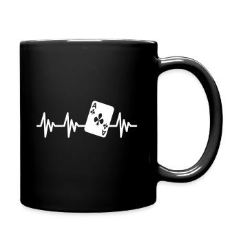Croix As Ace Cross Card Battements de Coeur Poker - Mug uni - noir - Droite
