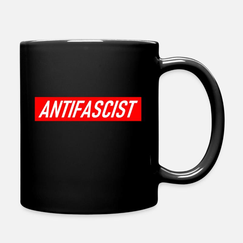 Antifascist - Antifa - Racism - Resistance - Full Colour Mug - black