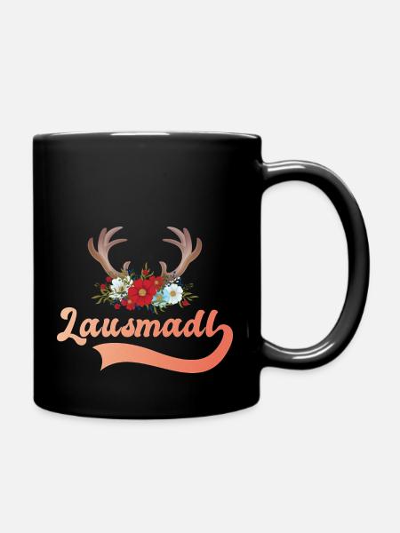 Madl Dirndl Tracht Lausmadl - Tasse einfarbig - Schwarz