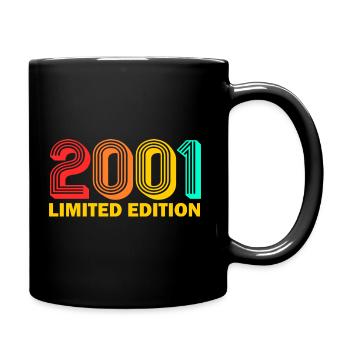 2001 geboren Jahrgang 2001 Geschenk Geburtstag - Tasse einfarbig - Schwarz - Rechts
