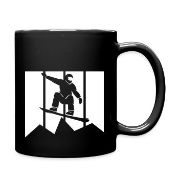 Snowboard Snowboarder - Tasse einfarbig - Schwarz - Rechts